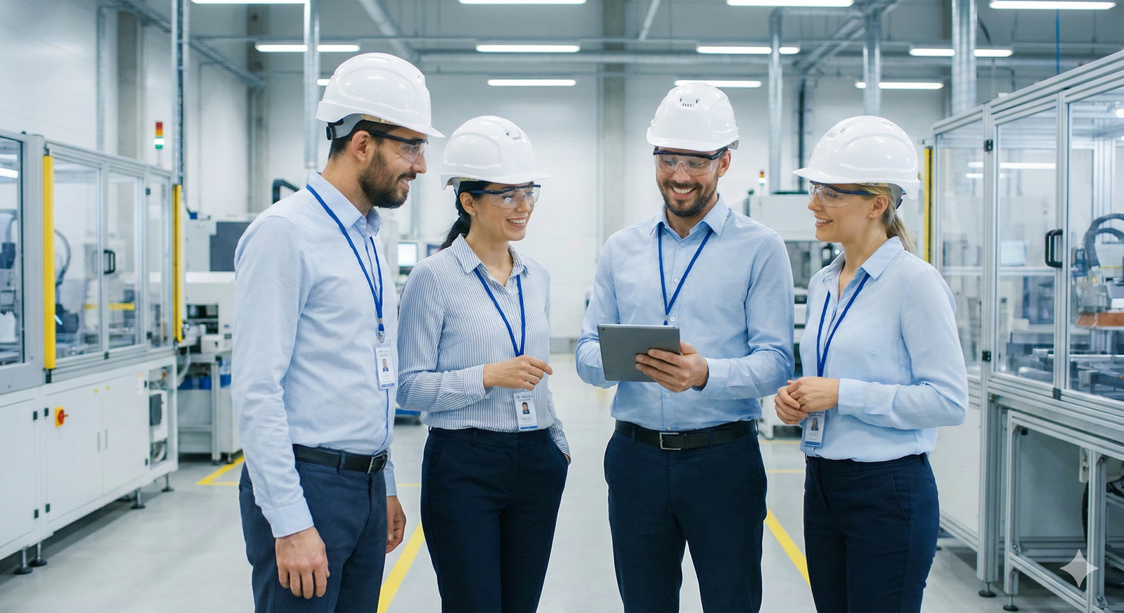 Equipe en environnement industriel